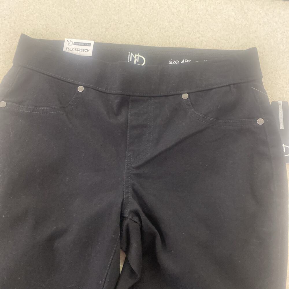 New Direction Petite Pull-on Skinny Black Pants Size 4 J20